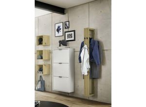 4063912126301 - Garderobe Erna 166x32x187 Kreidegrau matt Lack 90111