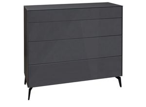 4063912126462 - Kommode Elfi 121x42x104 Hochglanz Anthrazit Glas Anthrazit 14792-mf