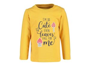 4063948355621 - - Langarmshirt HAPPY AUTUMN – I’M CUTE in senfgelb Gr74