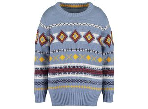 4063948389152 - - Strickpullover ENJOY LIFE – JAQUARD in mittelblau Gr104