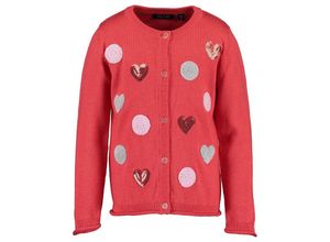 4063948397683 - - Strickjacke COLOR YOUR LIFE – HEARTS mit Pailletten in rot Gr98