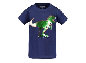 4063948546241 - - T-Shirt T-REX mit Pailletten in ultramarin Gr92