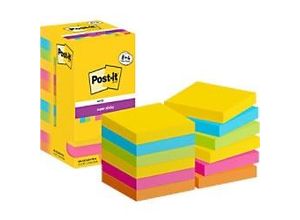 4064035065645 - Sparpaket Post-it® Haftnotizen Super Sticky Notes 654-SS-CARN-P8+4 76 x 76 mm wiederablösbar cellophanfrei verpackt farbig 8 Blöcke á 90 Blatt+ 4 Blöcke GRATIS