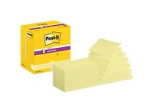 4064035065829 - Post-it Super Sticky Z-Notes Haftnotizen R350-12SSCY 76 x 127 mm 90 Blatt pro Block Gelb 12 Stück