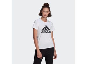 4064044718617 - adidas Essentials T-Shirt Baumwolle Logo-Print für Damen weiß XL