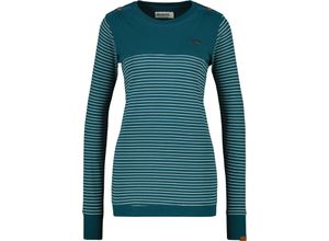 4064068537133 - ALIFE AND KICKIN® Langarmshirt LeonieAK Z Streifen Knöpfchen für Damen türkis S