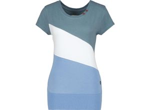 4064068541819 - ALIFE AND KICKIN® T-Shirt CordelieAK A U-Ausschnitt Zierknöpfe für Damen blau S