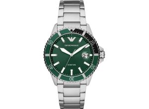 4064092011692 - Quarzuhr EMPORIO ARMANI AR11338 Armbanduhren silberfarben Herren Hochzeitsmode Armbanduhr Herrenuhr Datum bis 10 bar wasserdicht Edelstahlarmband