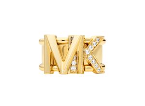 4064092119398 - Fingerring MICHAEL KORS PREMIUM MKJ7836710 Fingerringe Gr 165 Metall 12 mm goldfarben (gelbgoldfarben kristallweiß kristallweiß) Damen Fingerringe mit Zirkonia (synth)