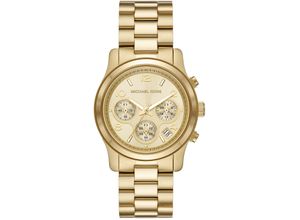 4064092185928 - Chronograph MICHAEL KORS RUNWAY MK7323 Armbanduhren goldfarben Damen Quarzuhren Quarzuhr Armbanduhr Damenuhr Stoppfunktion 1224-Std-Anzeige