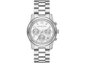 4064092185942 - Chronograph MICHAEL KORS RUNWAY MK7325 Armbanduhren silberfarben Damen Quarzuhren Quarzuhr Armbanduhr Damenuhr Stoppfunktion 1224-Std-Anzeige