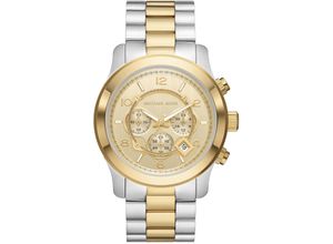 4064092187724 - Chronograph MICHAEL KORS RUNWAY MK9075 Armbanduhren goldfarben (goldfarben silberfarben) Herren Hochzeitsmode Quarzuhr Armbanduhr Herrenuhr Stoppfunktion 1224-Std-Anzeige