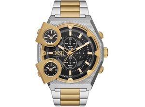 4064092189759 - Chronograph DIESEL SIDESHOW DZ7476 Armbanduhren goldfarben (silbergoldfarben) Herren Hochzeitsmode Quarzuhr Armbanduhr Herrenuhr Stoppfunktion EdelstahlarmbandDatum