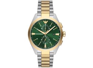 4064092195248 - Chronograph EMPORIO ARMANI AR11511 Armbanduhren grün (silberfarben goldfarben) Herren Hochzeitsmode Quarzuhr Armbanduhr Herrenuhr Stoppfunktion Edelstahlarmband