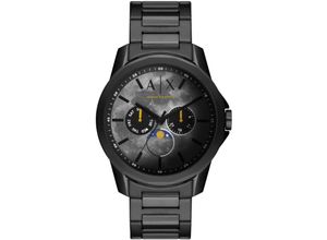 4064092195903 - Multifunktionsuhr ARMANI EXCHANGE AX1738 Armbanduhren schwarz Herren Quarzuhr Armbanduhr Herrenuhr Mondphase Datum Edelstahlarmband