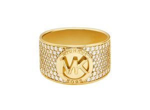 4064092204551 - Fingerring MICHAEL KORS PREMIUM MKJ8063710 Fingerringe Gr 175 Messing 12 mm goldfarben (gelbgoldfarben kristallweiß kristallweiß) Damen Fingerringe mit Zirkonia (synth)