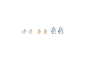 4064092208207 - Ohrstecker-Set SKAGEN JEWELRY SKJB1011SET Ohrringe Gr Edelstahl-Perlen blau (edelstahlfarben gelbgoldfarben weiß blau blau) Damen Ohrstecker mit Glassteinen und Süßwasserzuchtperlen