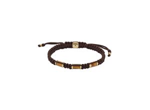 4064092211825 - Armband FOSSIL JEWELRY JF04470040 JF04471710 Armbänder Gr Edelstahl-Nylon braun (gelbgoldfarben braun braun) mit Sodalith oder Tigerauge