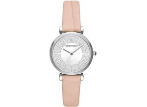 4064092212792 - Quarzuhr EMPORIO ARMANI AR11543 Armbanduhren rosa Damen Quarzuhren Armbanduhr Damenuhr analog Lederarmband