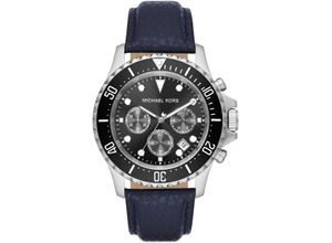 4064092214284 - Chronograph MICHAEL KORS EVEREST MK9091 Armbanduhren blau (dunkelblau) Herren Hochzeitsmode Quarzuhr Armbanduhr Herrenuhr Stoppfunktion 1224-Std-Anzeige