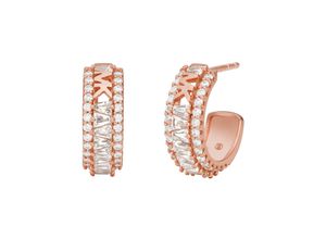 4064092218893 - Paar Creolen MICHAEL KORS PREMIUM BRILLANCE PRECIOUS MKC1645AN Ohrringe Gr Silber 925 (Sterlingsilber) rosegold (roségoldfarben kristallweiß kristallweiß) Damen Creolen mit Zirkonia (synth)