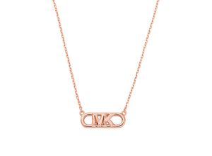 4064092220353 - Kette mit Anhänger MICHAEL KORS PREMIUM OVAL MKC164200 Halsketten Gr Silber 925 (Sterlingsilber) Länge 43 cm Breite 11 mm rosegold (roségoldfarben) Damen Ketten mit Anhänger