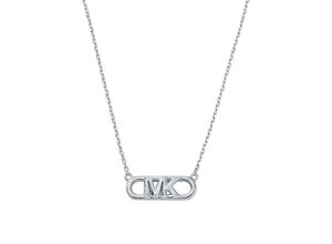 4064092220377 - Kette mit Anhänger MICHAEL KORS PREMIUM OVAL MKC164200 Halsketten Gr Silber 925 (Sterlingsilber) Länge 43 cm Breite 11 mm silberfarben Damen Ketten mit Anhänger