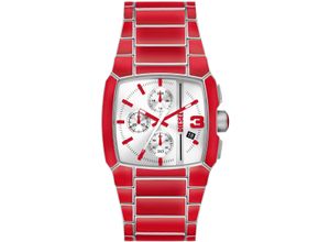 4064092224078 - Chronograph DIESEL CLIFFHANGER DZ4637 Armbanduhren rot (rot silberfarben) Herren Quarzuhr Armbanduhr Herrenuhr DatumStoppfunktion Edelstahlarmband