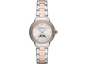 4064092225556 - Quarzuhr EMPORIO ARMANI AR11567 Armbanduhren rosegold (silberfarben roségoldfarben) Damen Armbanduhr Damenuhr analog Mondphase Edelstahlarmband