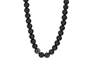 4064092225679 - Statementkette EMPORIO ARMANI ICONIC TREND BEADS AND PAVE EGS3029001 Halsketten Gr Edelstahl Länge 525 cm Breite 65 mm schwarz (gunfarben schwarz) Damen Statementketten mit Onyx Gagat