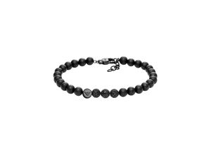 4064092225686 - Armband EMPORIO ARMANI ICONIC TREND BEADS AND PAVE EGS3030001 Armbänder Gr Edelstahl schwarz (gunfarben schwarz schwarz) mit Onyx und Gagat