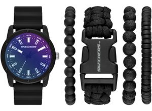 4064092225921 - Quarzuhr SKECHERS LASER CRYSTAL SET SR9083 Armbanduhren schwarz Herren Armbanduhr Herrenuhr ideal auch als Geschenk analog