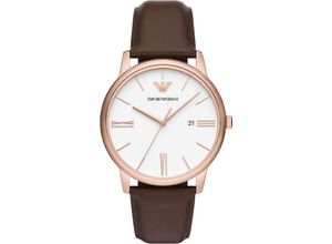 4064092226126 - Quarzuhr EMPORIO ARMANI AR11572 Armbanduhren rosegold (braun) Herren Hochzeitsmode Armbanduhr Herrenuhr Datum analog Lederarmband