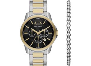 4064092226461 - Chronograph ARMANI EXCHANGE AX7148SET Armbanduhren goldfarben (silberfarben goldfarben) Herren Quarzuhr Armbanduhr Herrenuhr Stoppfunktion Geschenkidee