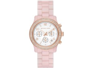 4064092227871 - Chronograph MICHAEL KORS RUNWAY MK7424 Armbanduhren rosegold (rosa) Damen Quarzuhren Quarzuhr Armbanduhr Damenuhr Stoppfunktion 1224-Std-Anzeige