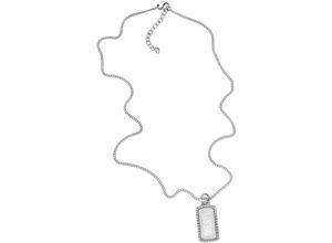 4064092228670 - Kette mit Anhänger DIESEL Schmuck Edelstahl Halsschmuck Panzerkette DOG TAG Halsketten Gr Edelstahl Länge 55 cm silberfarben (edelstahlfarben) Damen Ketten mit Anhänger