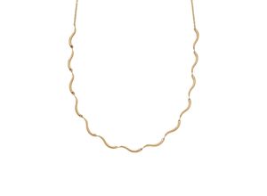 4064092229660 - Collier SKAGEN WAVE SKJ1745791 SKJ1746710 Halsketten Gr Edelstahl Länge 46 cm Breite 4 mm gelb (gelbgoldfarben) Damen Colliers