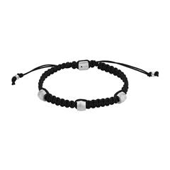 4064092233933 - Armband FOSSIL HARLOW LINEAR JF04567040 Armbänder Gr Edelstahl-Nylon schwarz (edelstahlfarben schwarz) Fossil