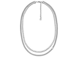 4064092234060 - Collier MICHAEL KORS PREMIUM MIXED TENNIS DOUBLE LAYER MKJ8276CZ040 Halsketten Gr Messing Breite 37 mm silberfarben (platinfarben kristallweiß kristallweiß) Damen Colliers mit Zirkonia (synth)