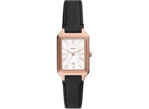 4064092234916 - Quarzuhr FOSSIL RAQUEL ES5310 Armbanduhren rosegold (schwarz) Damen Armbanduhr Damenuhr Perlmutt-Zifferblatt Datum Lederarmband