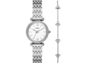 4064092235371 - Quarzuhr FOSSIL CARLIE ES5315SET Armbanduhren silberfarben Damen Armbanduhr Damenuhr ideal auch als Geschenk Edelstahlarmband