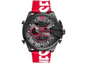 4064092239423 - Chronograph DIESEL MEGA CHIEF DZ4647 Armbanduhren rot (rot weiß) Herren Hochzeitsmode Quarzuhr Armbanduhr Herrenuhr Datum digitale AnzeigeStoppfunktion