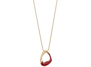 4064092241082 - Kette mit Anhänger SKAGEN KARIANA LIQUID SKJ1767710 Halsketten Gr Edelstahl goldfarben (gelbgoldfarben rot) Damen Ketten mit Anhänger Emaille