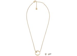 4064092241235 - Ohrring und Ketten Set SKAGEN X BUP GLITZ HEART HERZ SKJB1014SET Schmuck-Sets goldfarben (edelstahlfarben gelbgoldfarben weiß) Damen Brautschmuck mit Zirkonia