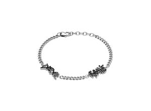 4064092245059 - Armband DIESEL Schmuck Edelstahl Armschmuck Panzerkette SIGNET GRAFFITI Armbänder Gr Edelstahl schwarz (edelstahlfarben schwarz) Diesel