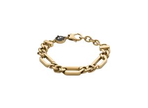 4064092245196 - Armband DIESEL Schmuck Edelstahl Armschmuck Panzerkette GOLD-TONE CHAIN Armbänder Gr Edelstahl schwarz (gelbgoldfarben schwarz) Diesel