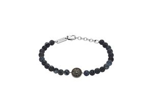 4064092245226 - Armband DIESEL Schmuck Edelstahl Armschmuck Beadarmband Armbänder Gr Edelstahl schwarz (edelstahlfarben schwarz schwarz) mit Achat