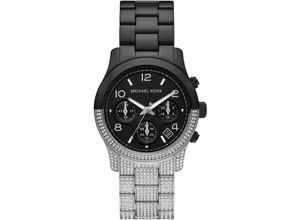 4064092246445 - Chronograph MICHAEL KORS RUNWAY MK7433 Armbanduhren bunt (silberfarben schwarz) Damen Quarzuhren Quarzuhr Armbanduhr Damenuhr Stoppfunktion 1224-Std-Anzeige