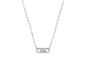 4064092246575 - Kette mit Anhänger MICHAEL KORS PREMIUM EMPIRE OVAL MKC1655CZ Halsketten Gr Silber 925 (Sterlingsilber) silberfarben (silberfarben kristallweiß) Damen Ketten mit Anhänger Zirkonia (synth)