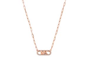 4064092246582 - Kette mit Anhänger MICHAEL KORS PREMIUM EMPIRE OVAL MKC1655CZ Halsketten Gr Silber 925 (Sterlingsilber) rosegold (roségoldfarben kristallweiß) Damen Ketten mit Anhänger Zirkonia (synth)